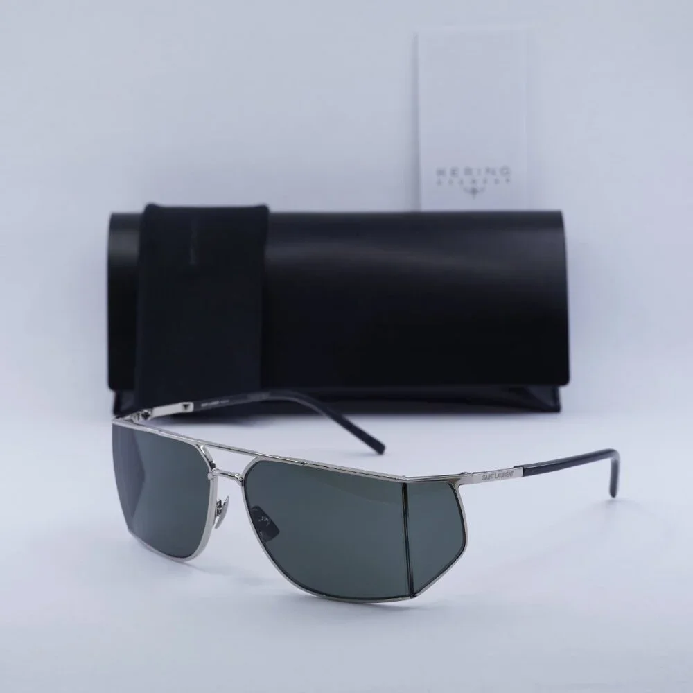 🕶️ New Saint Laurent SL750 002 Sunglasses - Silver Frame, Grey Frame - Picture 11 of 11